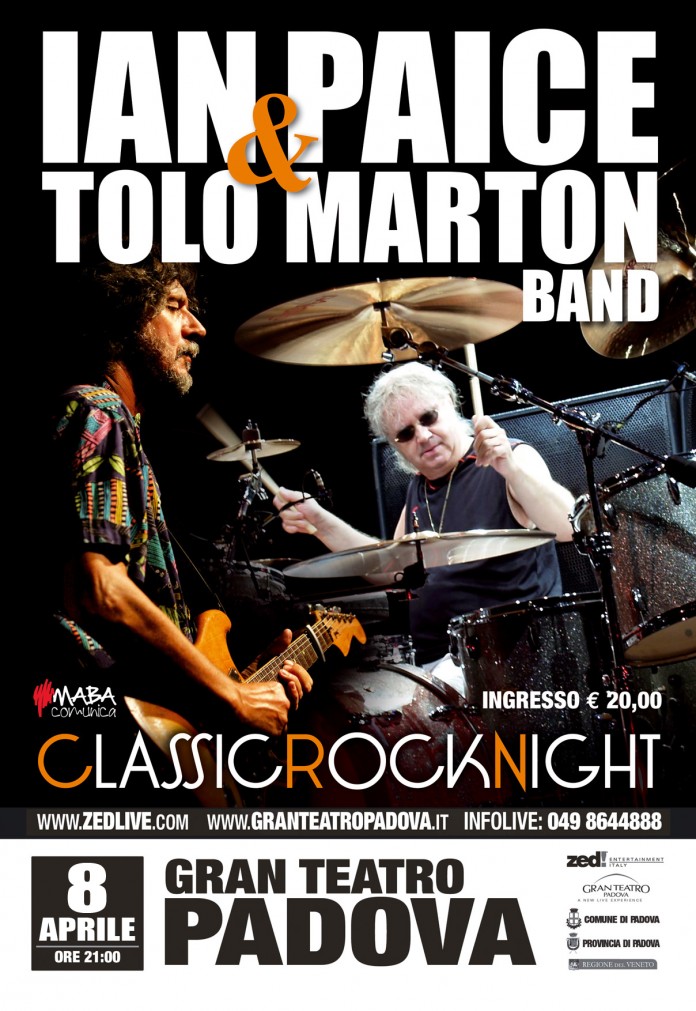 Locandina Ian Paice e Tolo Marton a Padova 8 aprile 2010