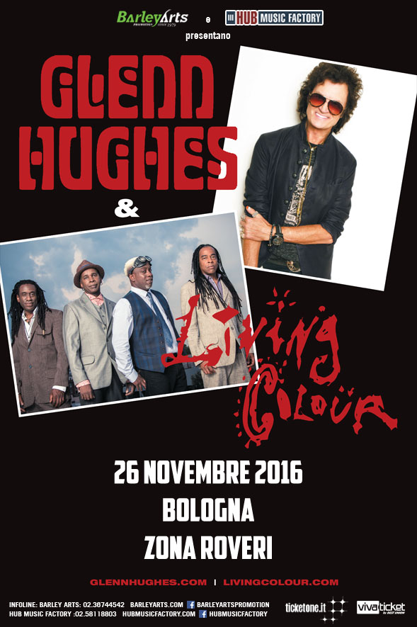 Locandina del concerto di Glenn Hughes e Living Colour a Bologna 2016